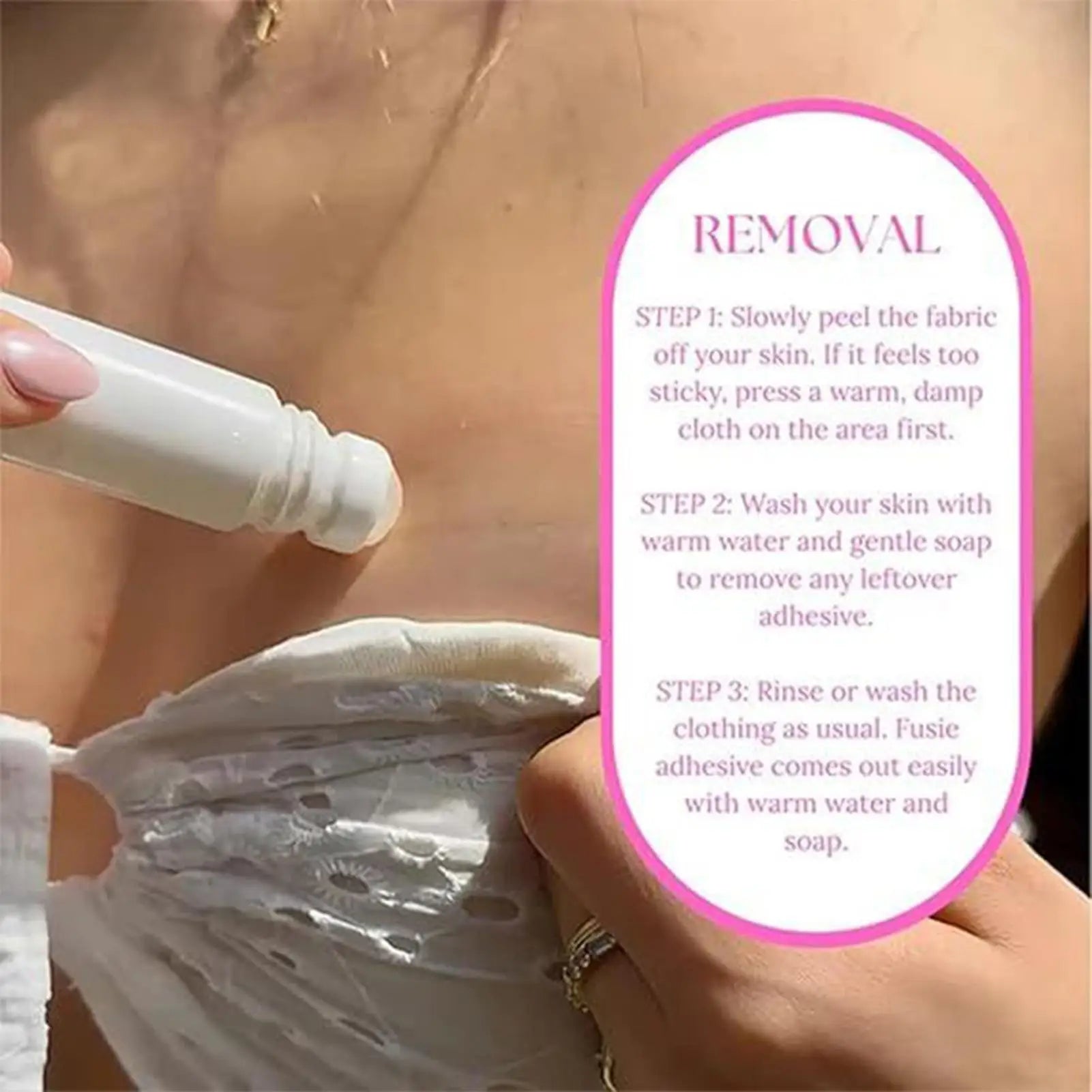 Skin Body Glue Roll On Body Adhesive Tight Waterproof Invisible Liquid Tape for Clothing and Body Transparent Strong Adhesive